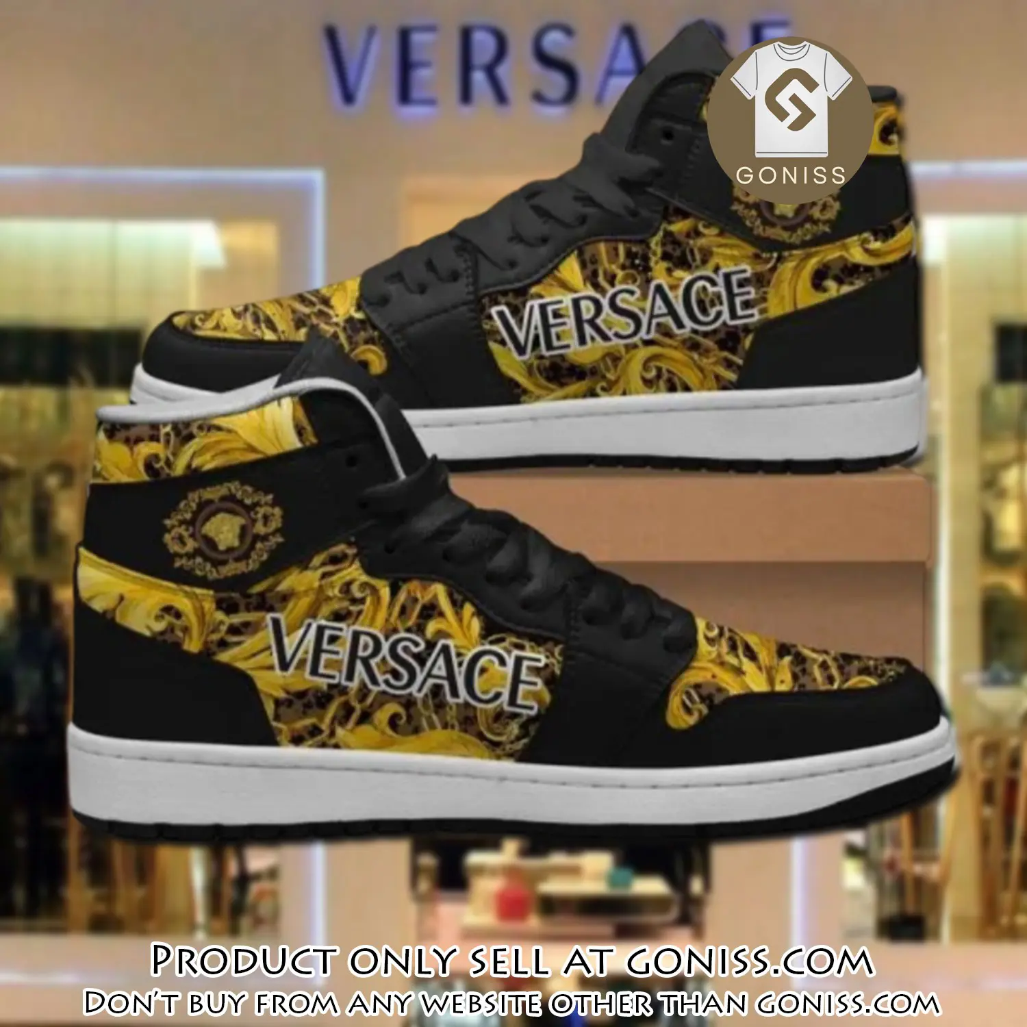 Gianni versace black high air jordan sneakers shoes hot gifts unisex gn5031213